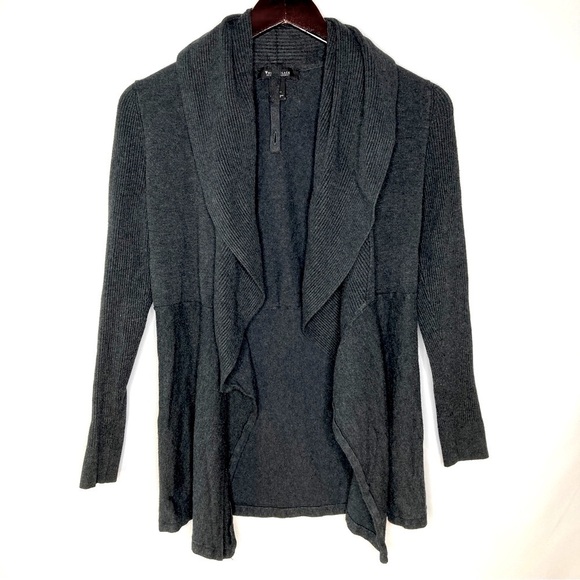 White House Black Market Charcoal Gray Unstructured Long Cardigan Sweater Small - Picture 1 of 9
